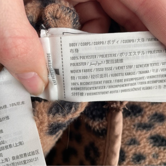 Abercrombie & Fitch Snap Up Pullover Leopard Cheetah Print quilt brown black XXS - Picture 12 of 12